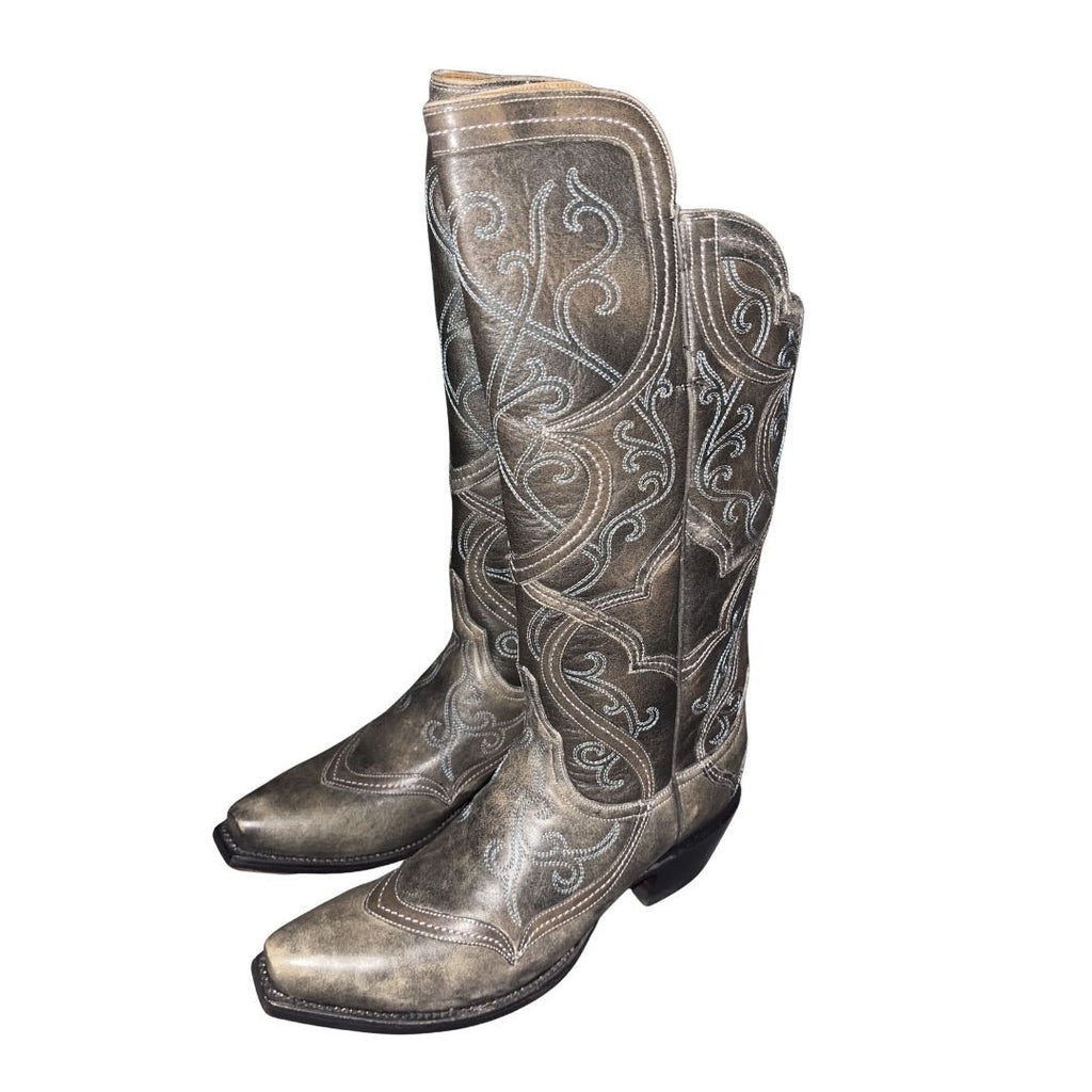 Lucchese Women's Black Tall Mosaic Cowboy Western Boots  SZ 7 NWOB Cowgirl