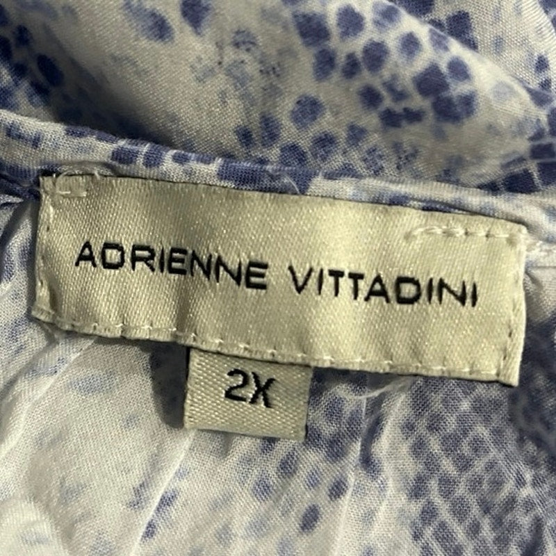 Adrienne Vittadini Snakeskin Animal Print Loose Blouse SZ 2X Flowy Boho Artsy