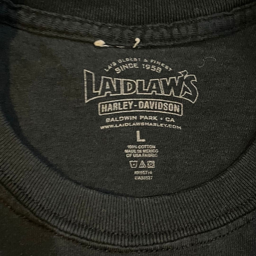 Harley Davidson Laidlaw's Cut Off Sleeves Tan Shirt Size Large Upcycle Biker