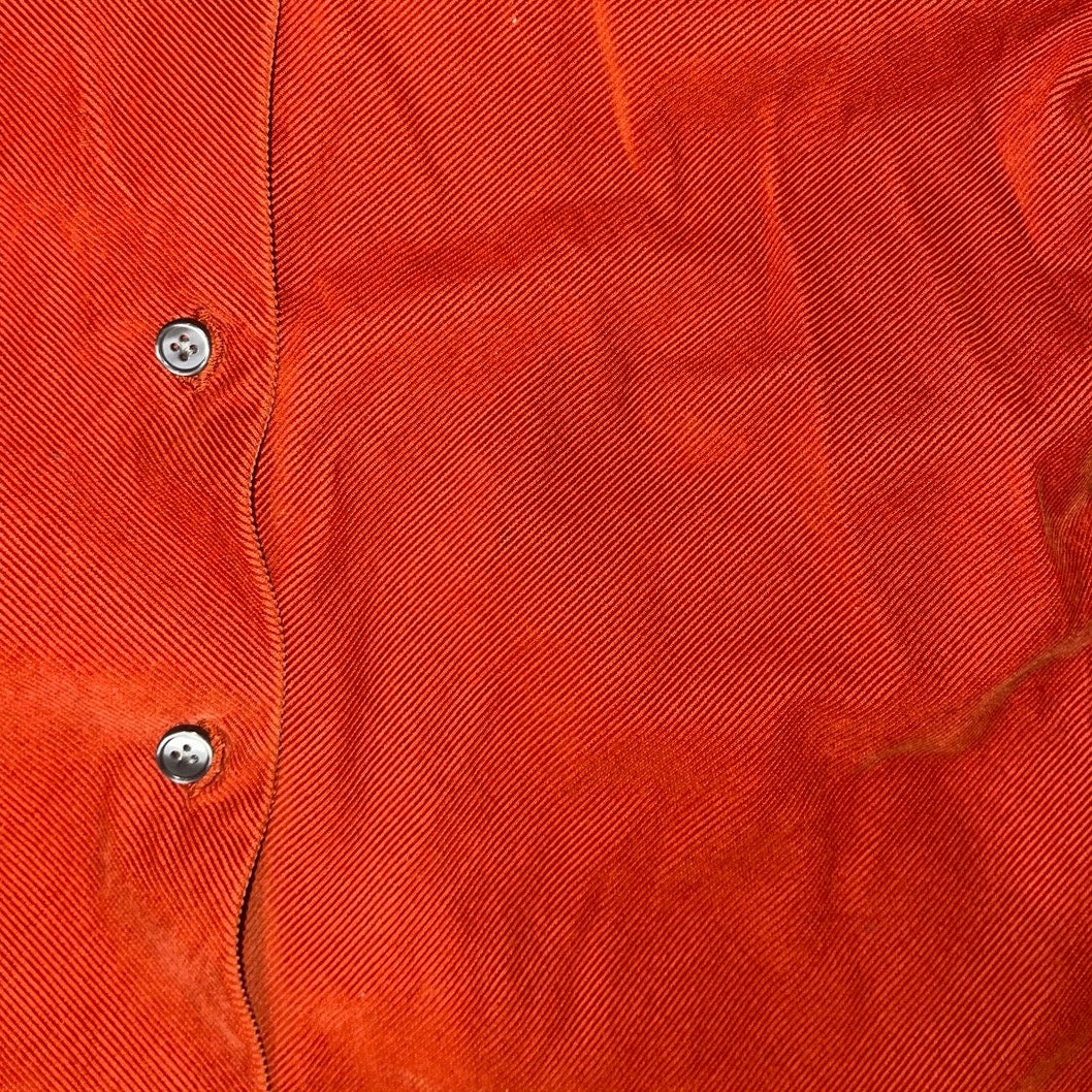 Vintage Eddie Bauer Women's Button up collar long sleeve orange corduroy