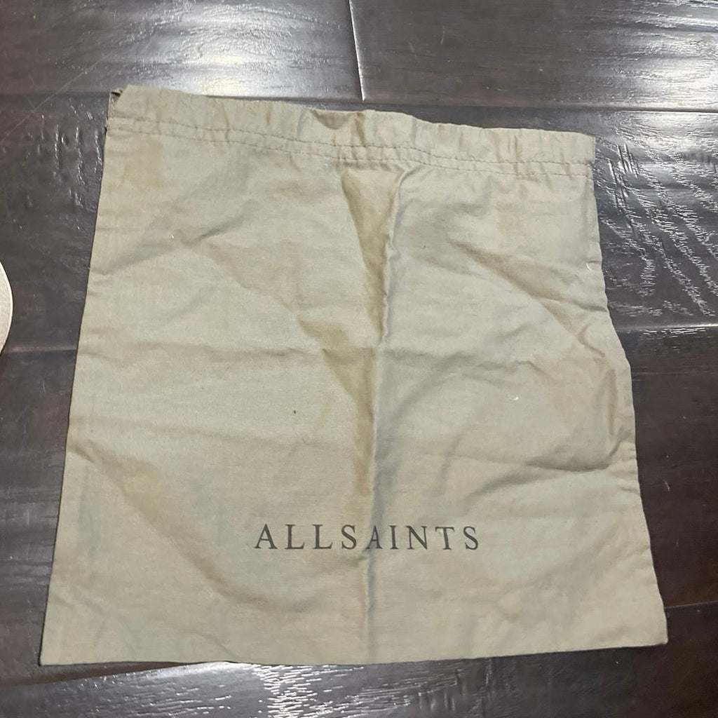 AllSaints Captain Pebble Leather Crossbody Camera Style Bag Sleek Quiet Luxury
