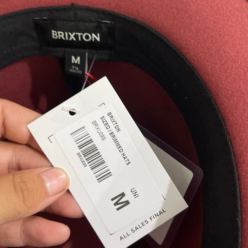 Brixton Messer Fedora Unisex Felted Wool Faux Leather Band SZ M NWT Cowboy
