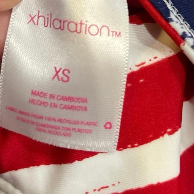 Xhilaration USA Flag Bikini Swim Set SZ XS NWT Swimwear Beach Vacation