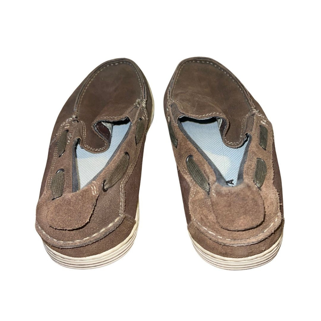 Perry Ellis Sailor Suede Leather Boat Shoes SZ 9 Nautical Loafers Casual Slip On