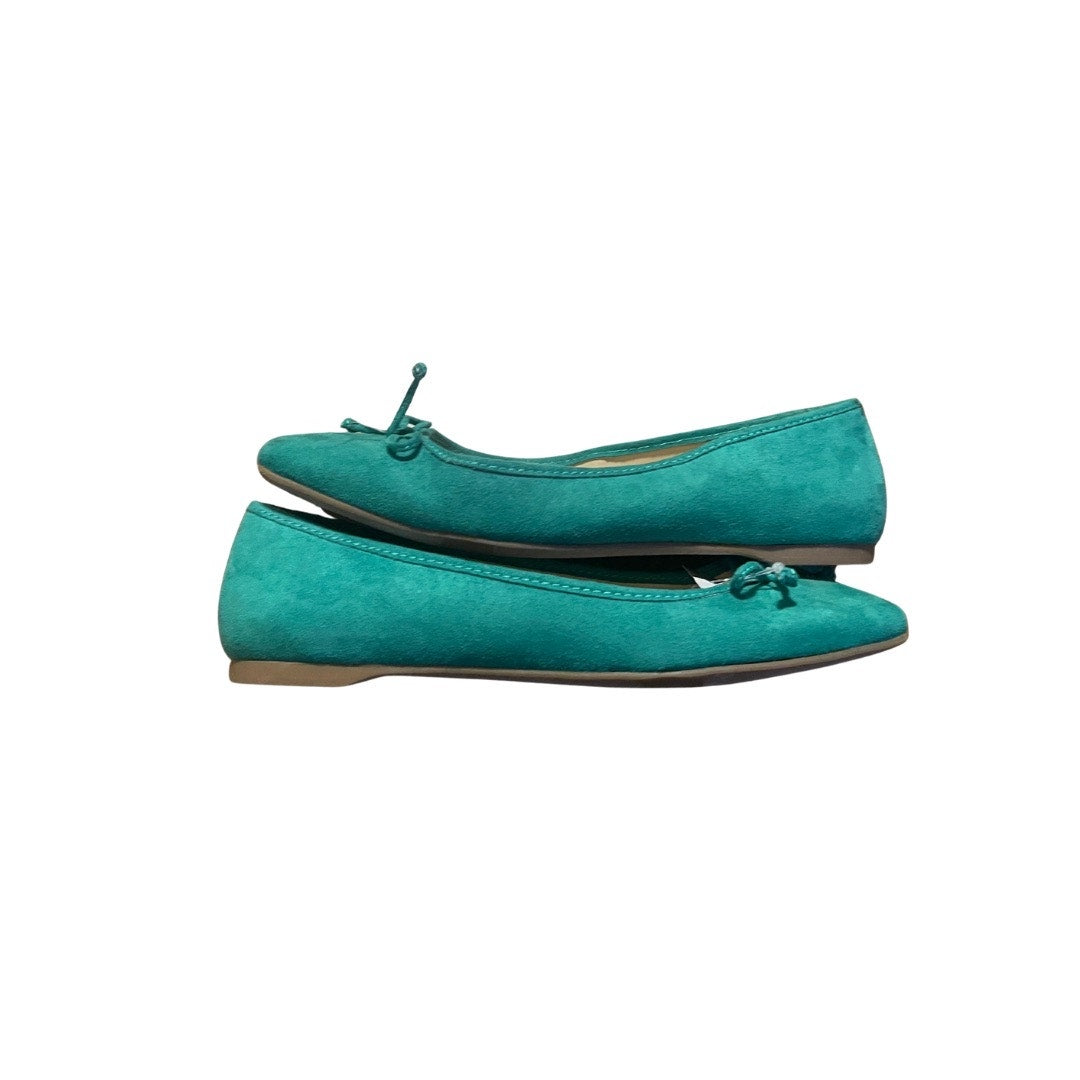 Liz Claiborne Green Ballet Flats Faux Suede Memory Foam Preppy Loafers Size 6.5 NWT