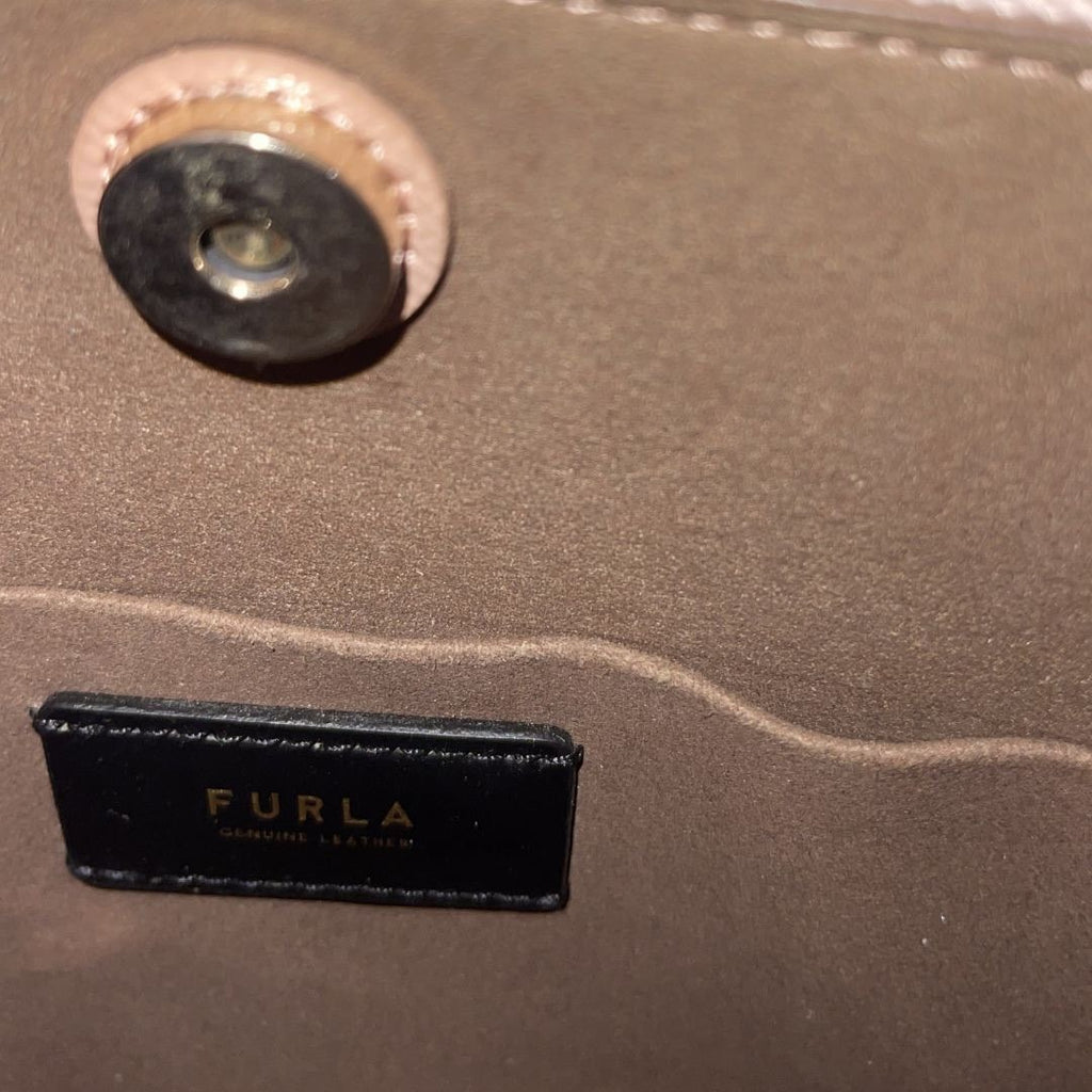 Furla Small Satchel Grain Leather Top Handle Multiple Compartments Classic Chic