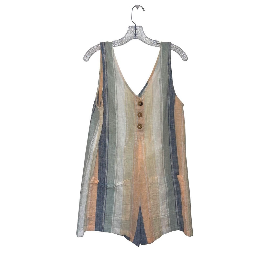 Rip Curl Classic Surf Striped Romper SZ Medium Jumper Beachy Multicolor Vacation