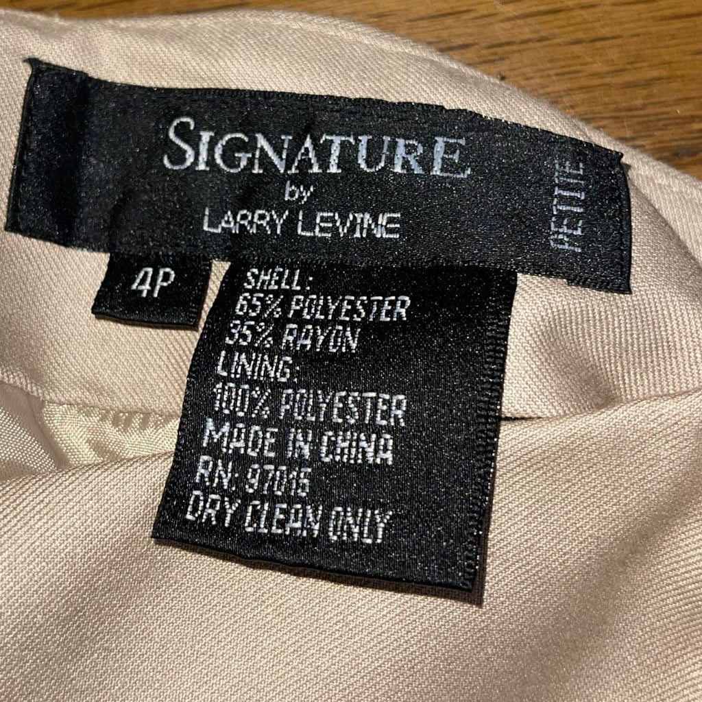 Signature By Larry Levine Blazer Skirt Suit Size 4P Career Office Professional