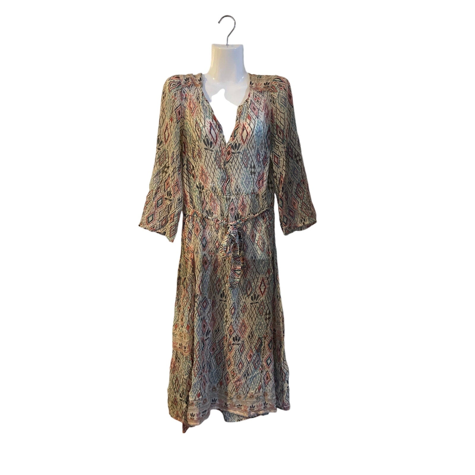 Anthropologie Velvet by Graham & Spencer Bohemian Style Midi Dress SZ XS Flowy