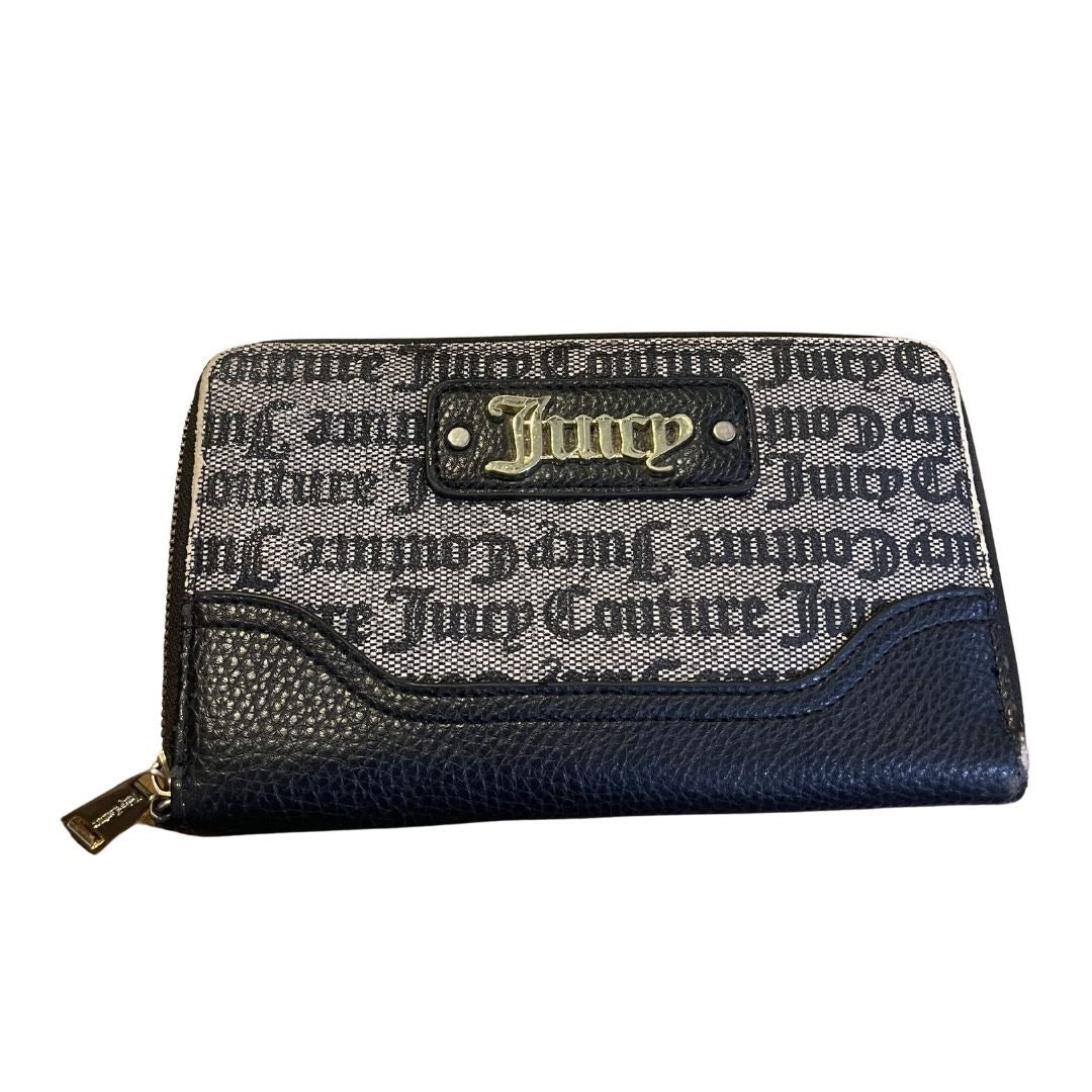 Juicy Couture Signature Monogram Zip Closure Wallet Card Holder Accessories Y2K