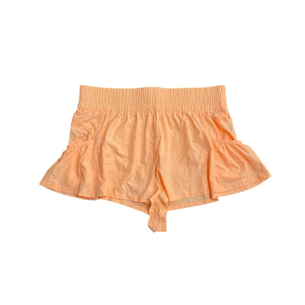 Free People Movement Peach Get Your Flirt on Shorts XL Pull on Smoked Waist NWT
