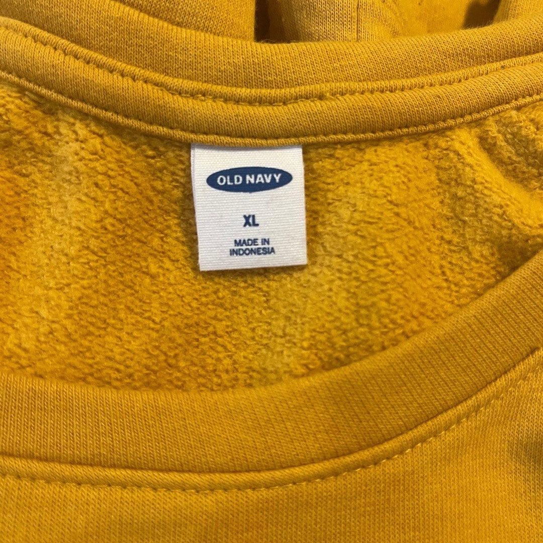 Old Navy Yellow Mustard Crewneck Sweater Size XL Athletic Loungewear Activewear