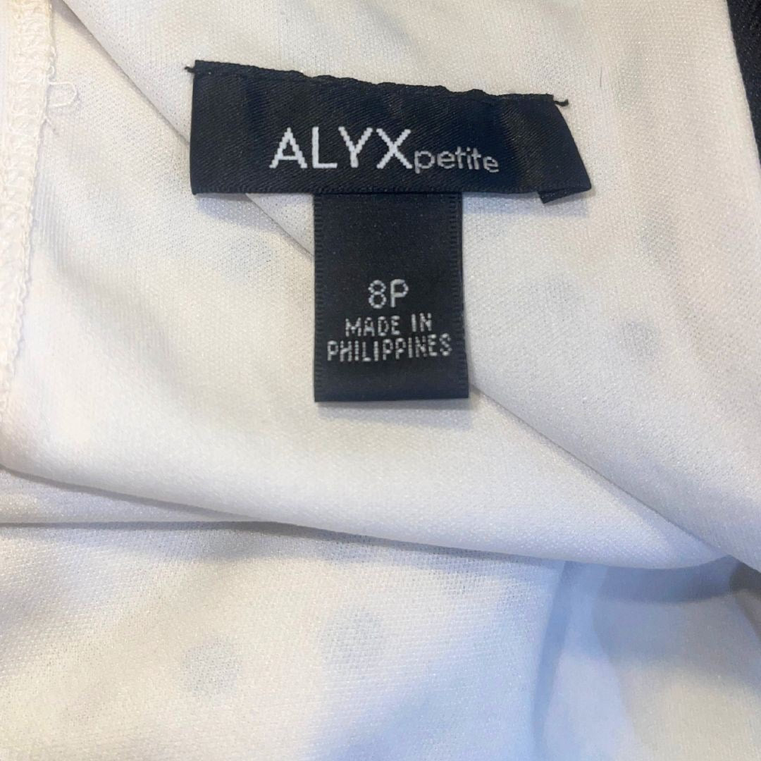 ALYX Black White Polka Dot Sleeveless Dress Bow Size 8P Rockabilly Classy Chic