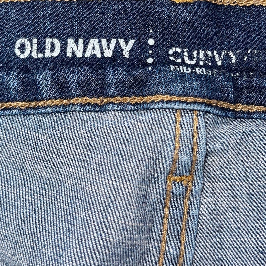 Old Navy Curvy Fit Flare Bootcut Size 16 Blue Wash Stretch Western Streetwear