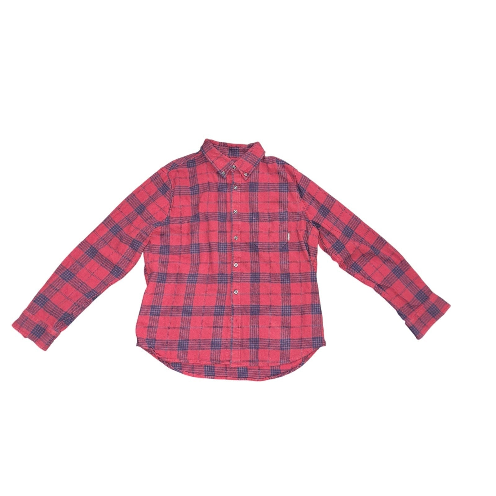 Eddie Bauer Plaid Flannel Long-sleeve button up collar shirt Outdoors Size Large