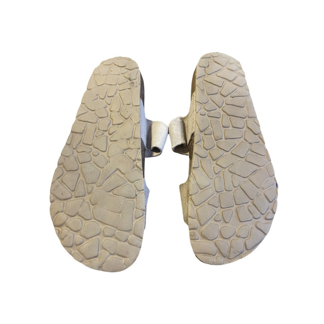A. Giannetti Made in Italy Suede Leather Sandals Size 8.5 Slides Cork Sole Boho