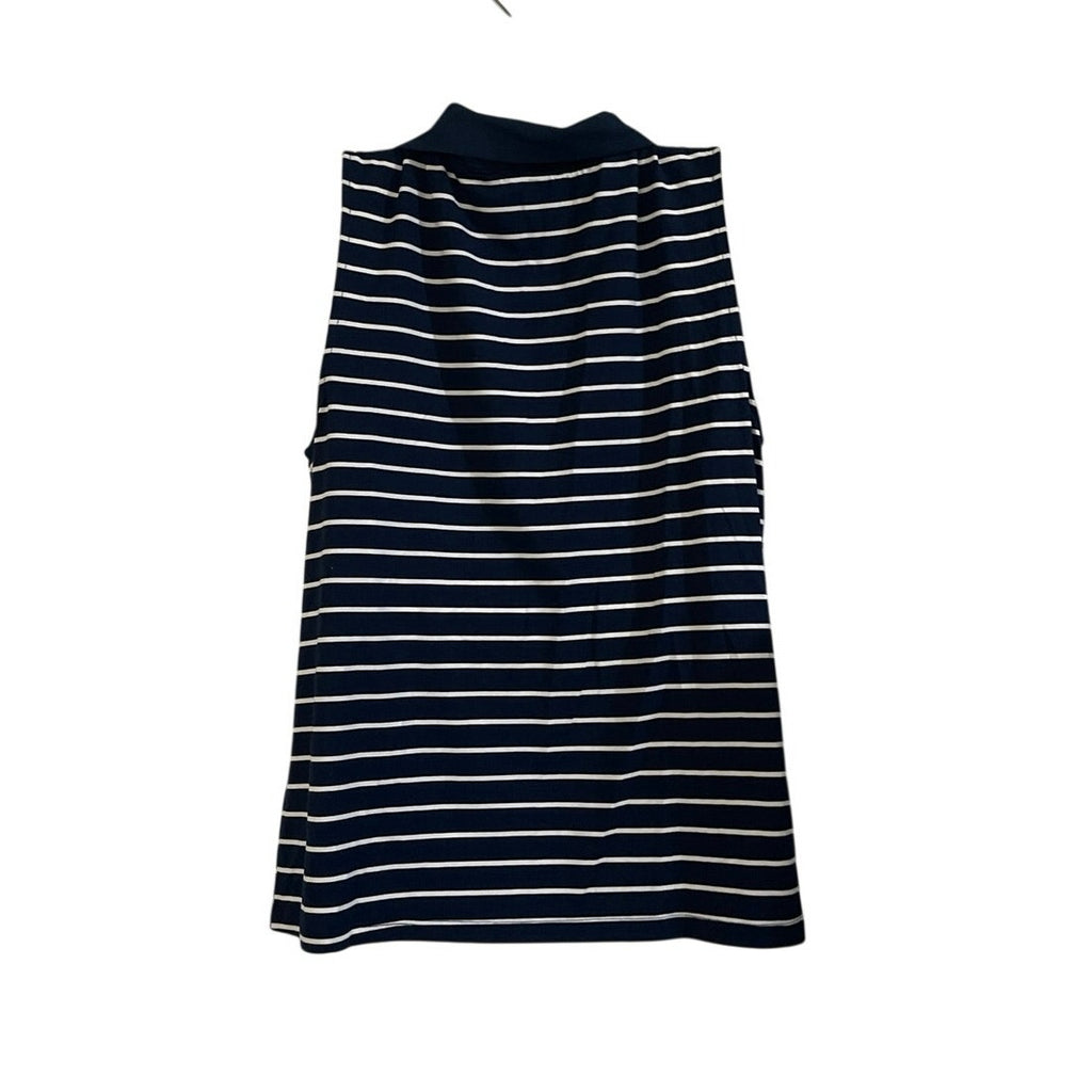 Cable & Gauge Striped Sleeveless Knit Top SZ S Preppy Coastal Nautical Casual