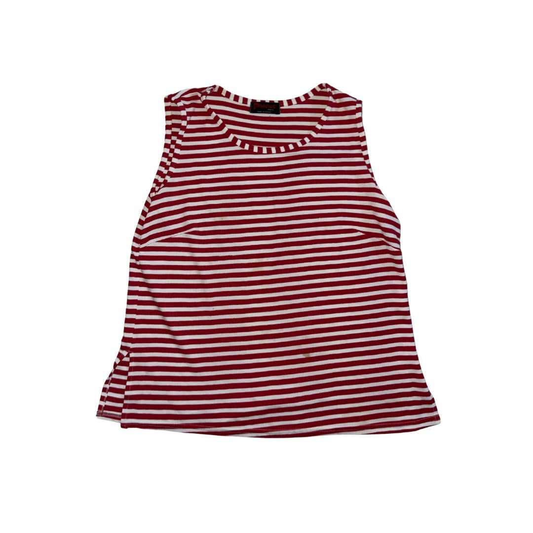Phidias Paris Striped Sleeveless Blouse Top