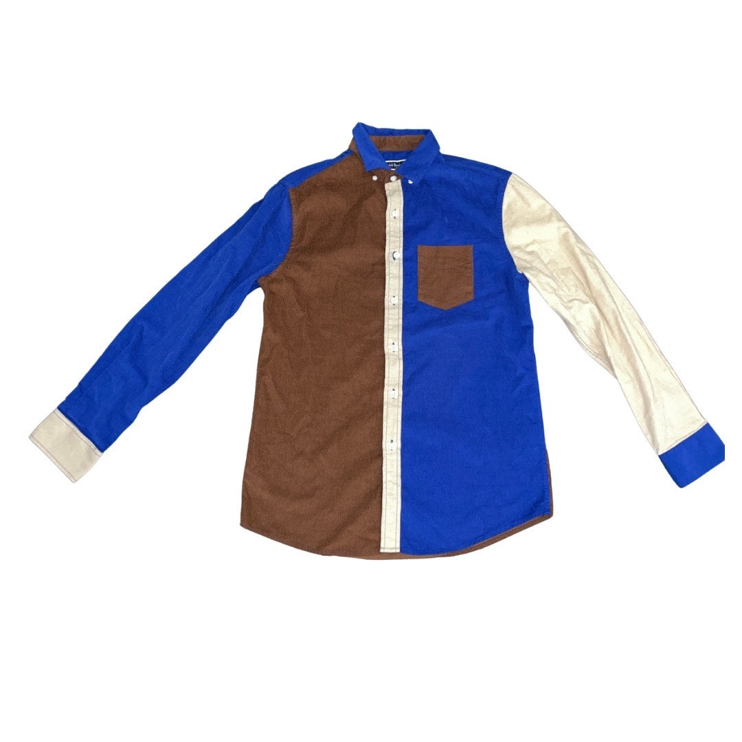 Club Room Mens Colorblocked Corduroy Shirt Button down collar size small Cotton