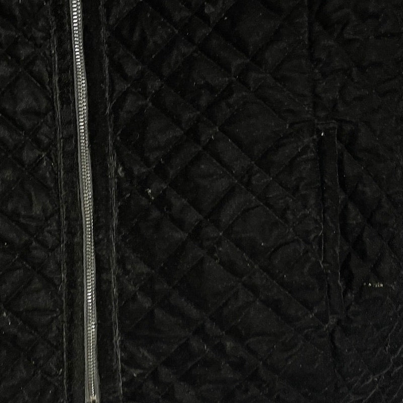 Chicos Black Quilted Velour Reversible Full Zip Mock Neck Vest Equestrian Chic