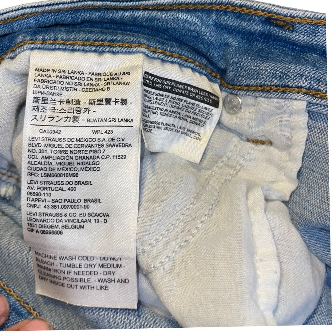 Levi's 711 Distressed Skinny Jeans Size 31 Streetwear Medium Wash Denim