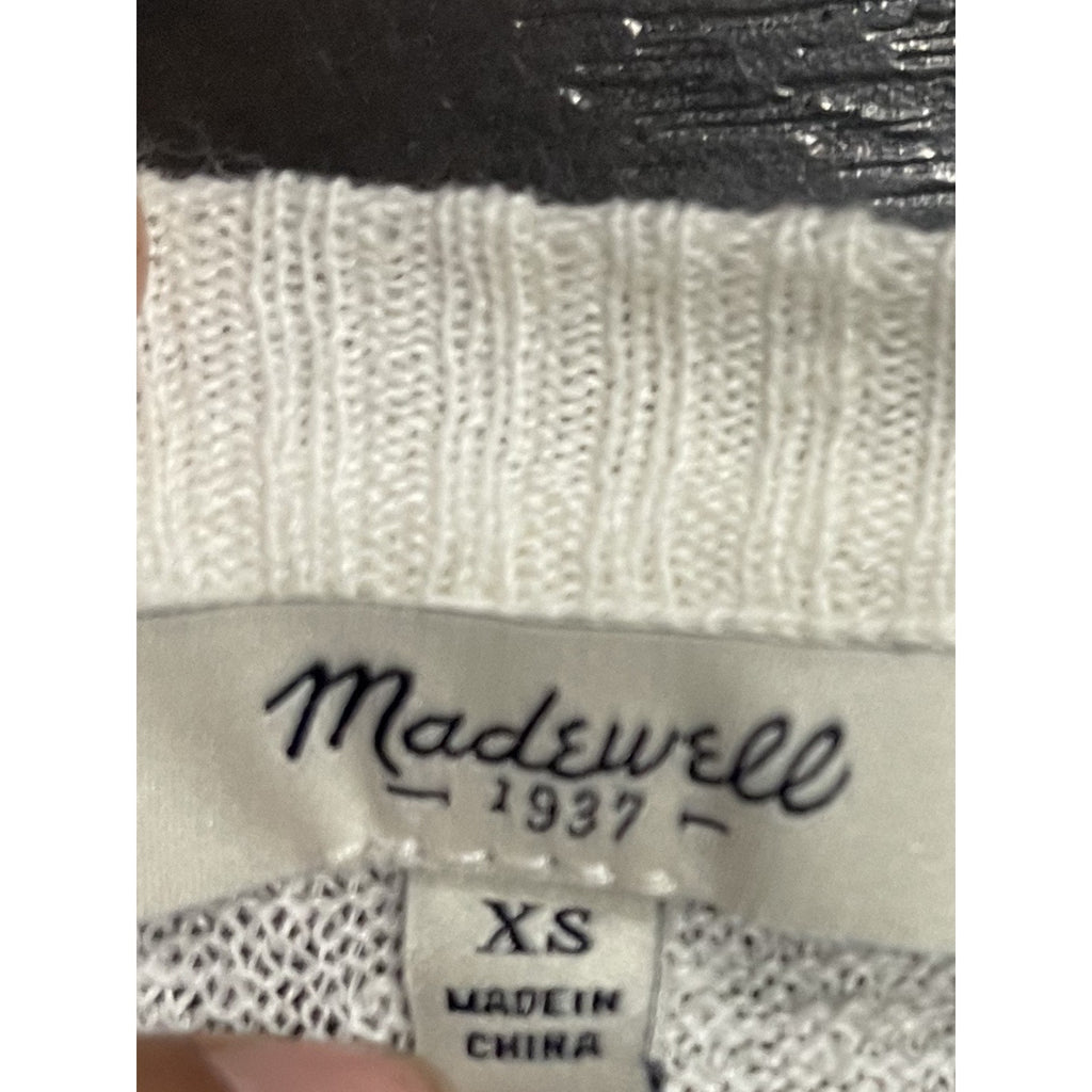 Madewell 1937 Lightweight Linen Pullover Sweater Top XS Crewneck Sheer Relaxed