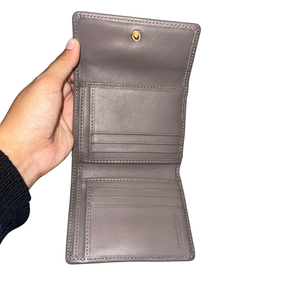 Dooney and Bourke Wemer Small Flap Credit Card Wallet Gray Leather NWT Trifold