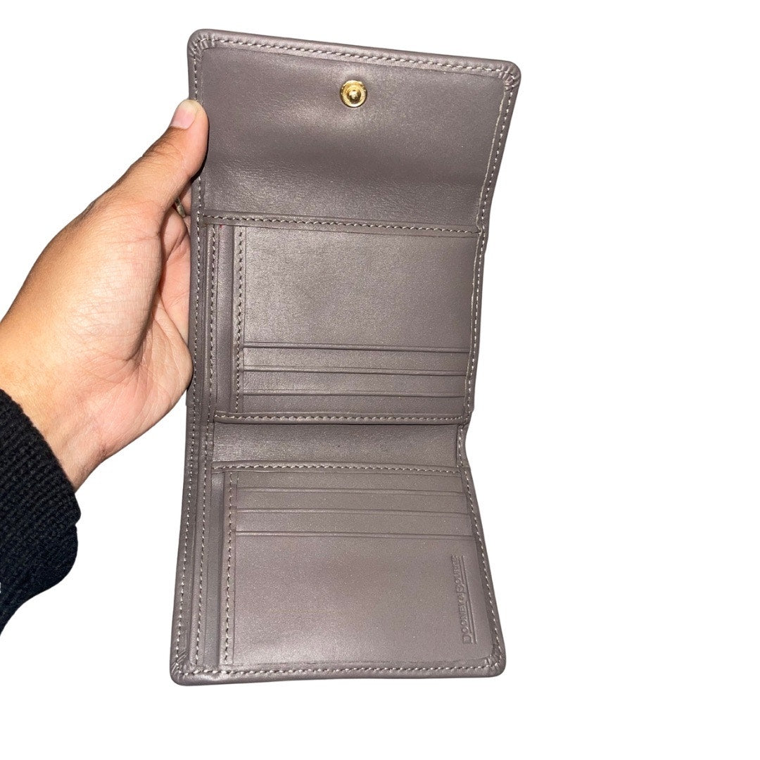 Dooney and Bourke Wemer Small Flap Credit Card Wallet Gray Leather NWT Trifold