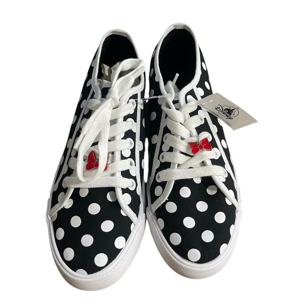 Disney Parks Minnie Mouse Polka Dot Canvas Lace up Sneakers SZ 6 Disneyland NWT