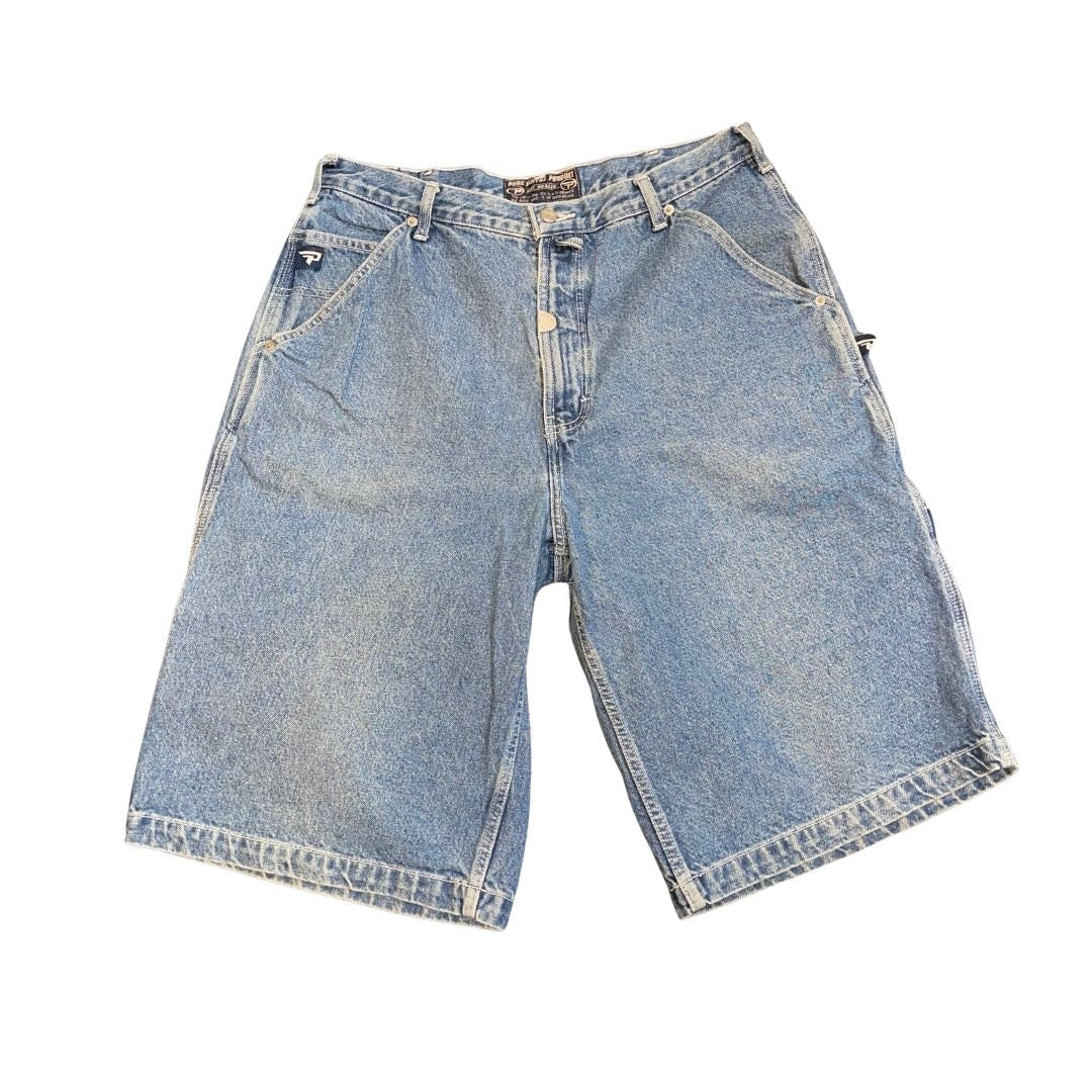 Vintage Mens Pure Playaz Jeans Baggy Shorts Carpenter SZ 36 90s Y2K 100% Cotton