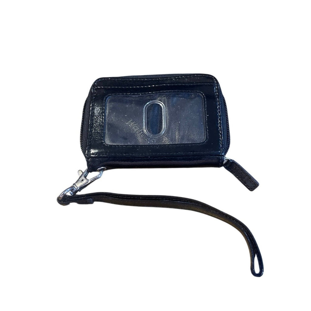 WalletBe Patent Leather Compact Zip Around Wallet Card Slots