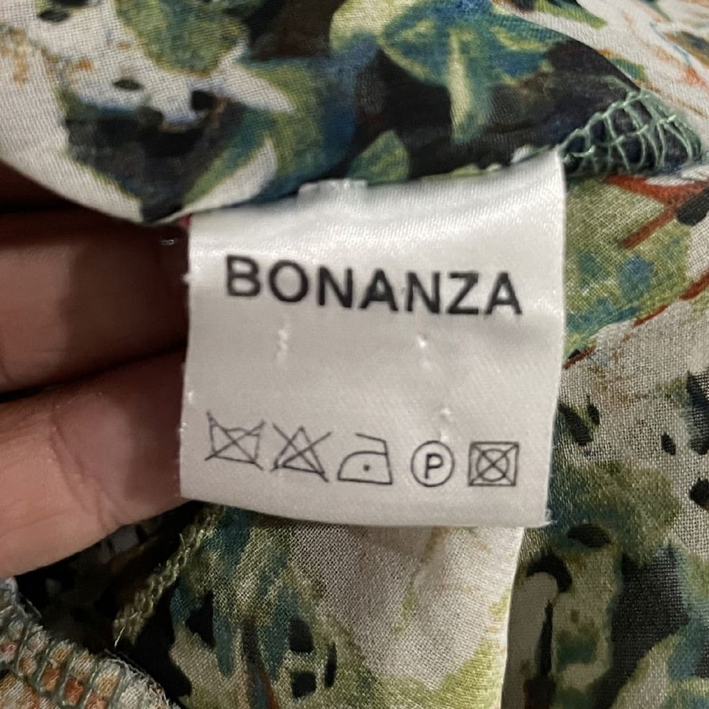 Bonanza Sleeveless Floral Boho Dress Botanical Garden Brunch Tie Waist