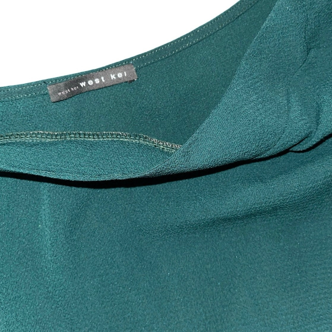 Stylish west kei blouse with tie belt, Emerald green
