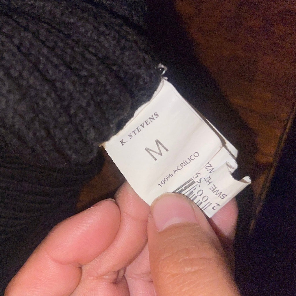 K Stevens 1/4 Zip Rib Knit Sweater Size Medium Casual Preppy Office Fall