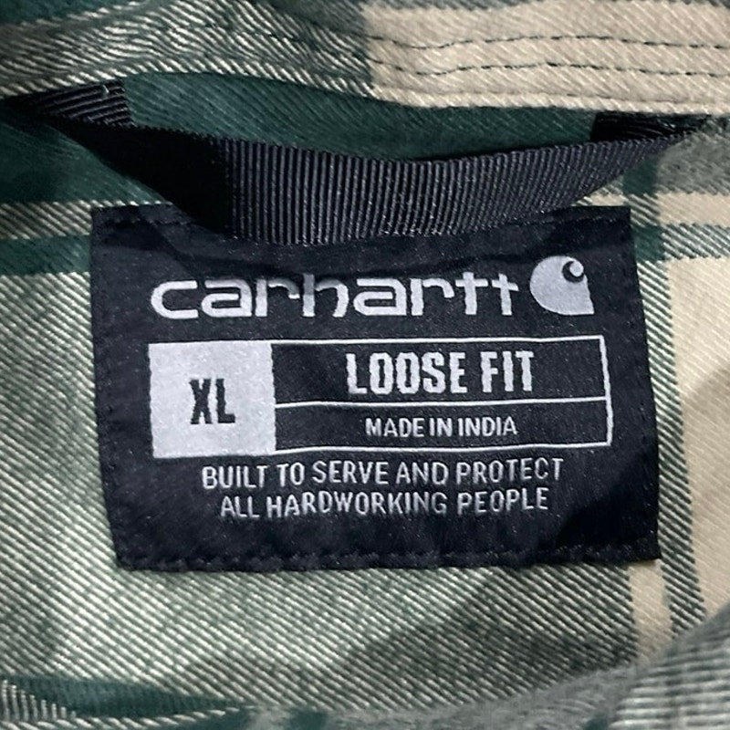 Carhartt Loose Fit Heavyweight Flannel Long Sleeve Plaid Shirt SZ XL Gorpcore