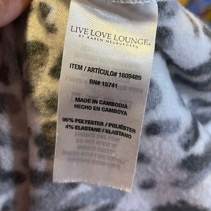 Live Love Lounge by Karen Neuburger Leopard Knit Pajama Tank SZ M Loungewear