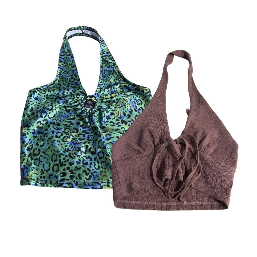 Urban Outfitters Lot of Two Halter Tops Size Small Beach Summer Boho Y2K