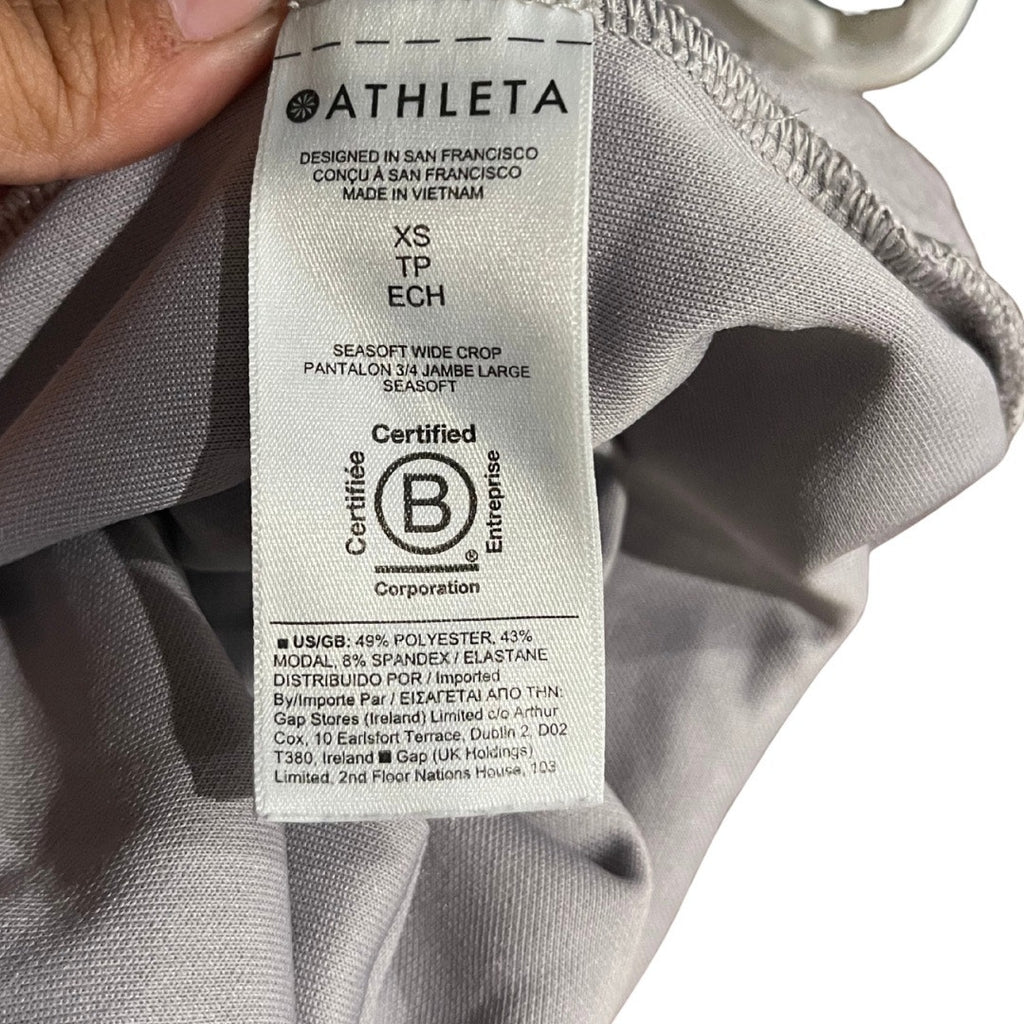 Athleta Wide Leg Cropped Pants SZ XS Loungewear Athleticwear Comfortable Pockets
