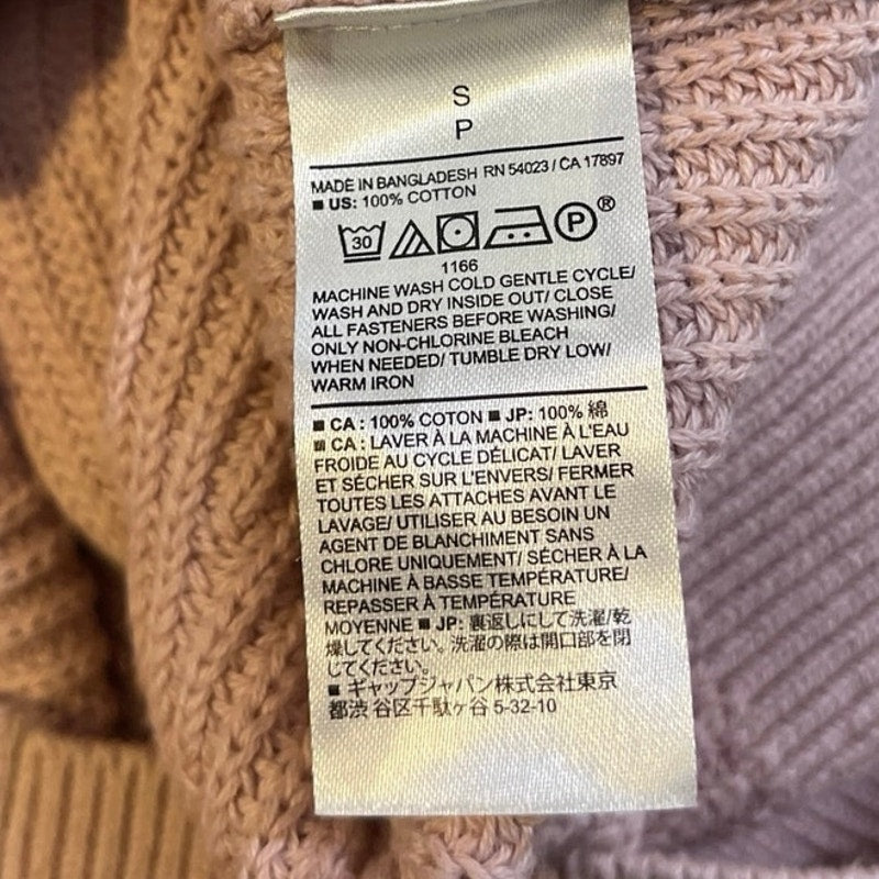 Banana Republic Chunky Knit V-Neck Button Cropped Cardigan Sweater SZ S