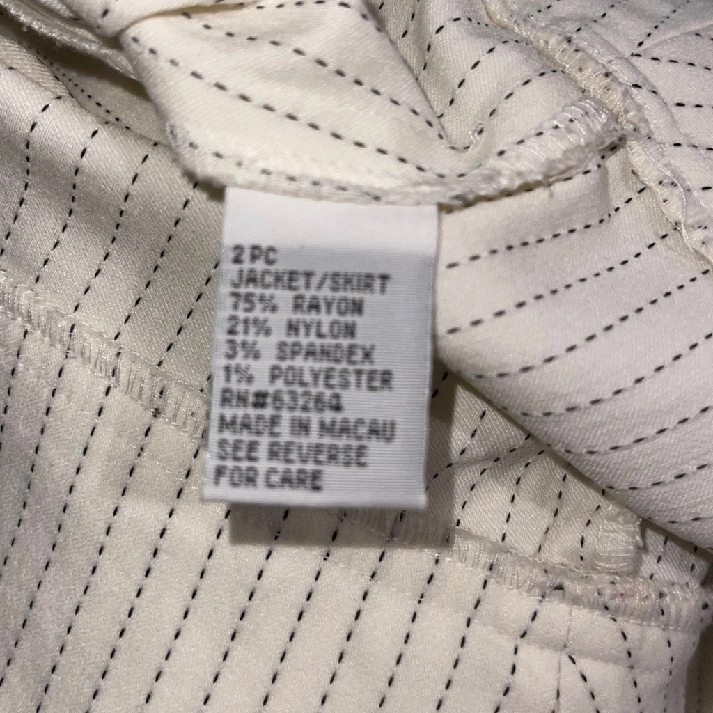 Dressbarn Pinstripe 2 Piece Skirt Suit Blazer Size 6 Career Office Professional 90s