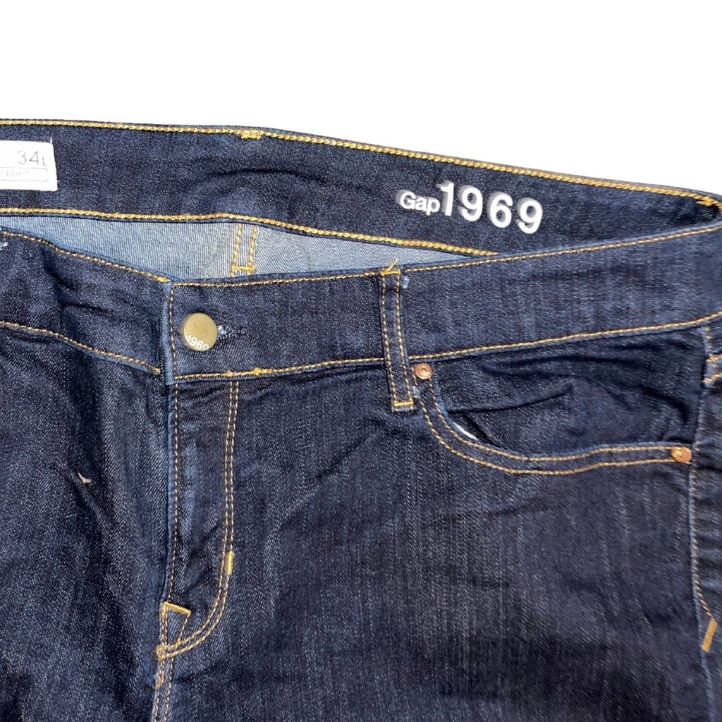 Gap 1969 Women Jeans Denim Pants Size 34L Sexy Boot Cut Flare Leg