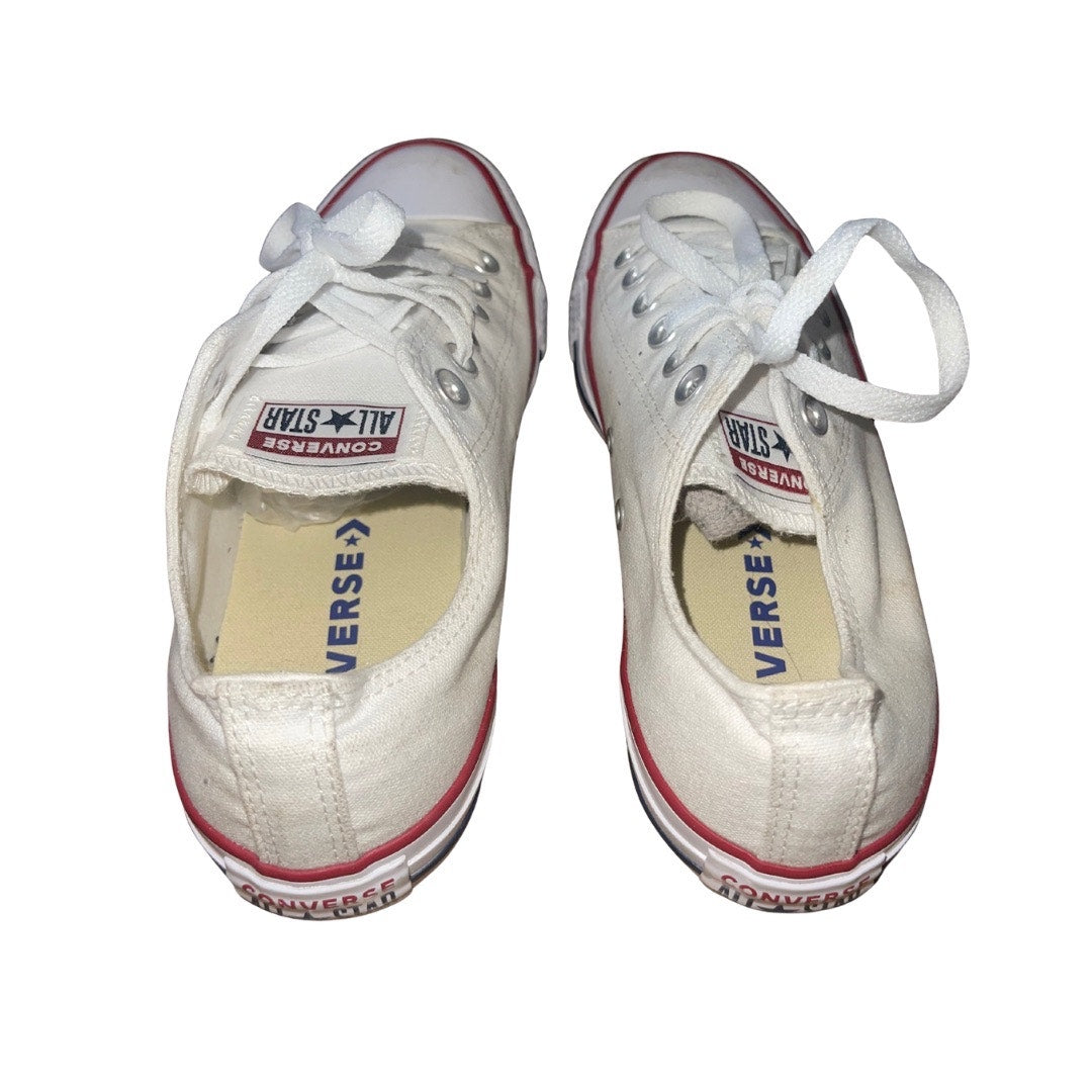 Converse Chuck Taylor All Star Low Top Sneakers Shoes White Canvas Women SZ 8