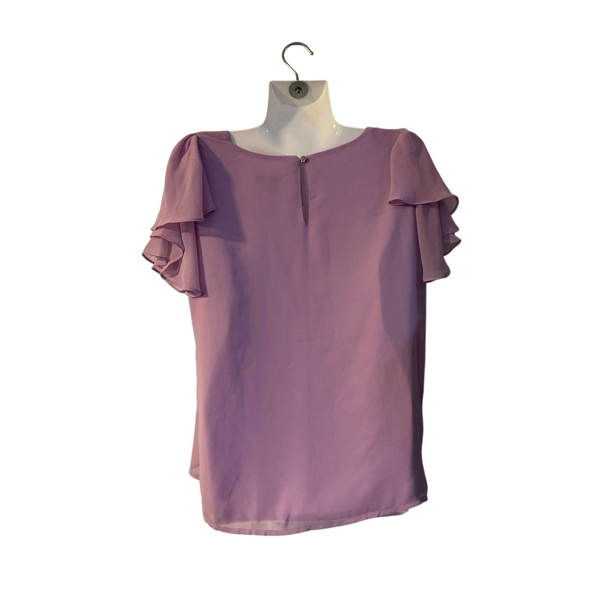 Vince Camuto Tiered Tulip Ruffle Sleeve Chiffon Blouse SZ XS Flowy Romantic