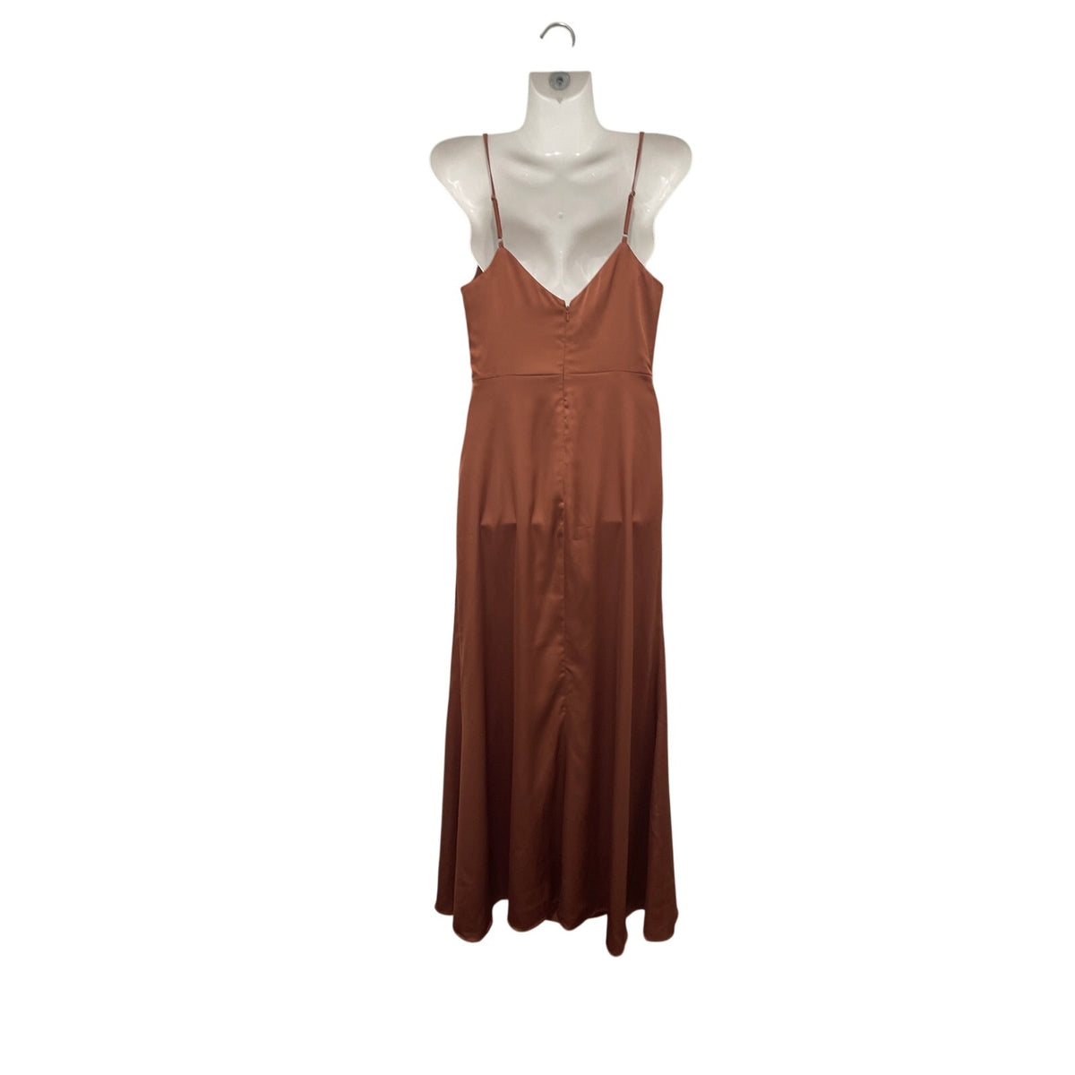 Birdy Gray Catherine Matte Satin Rust Dress SZ XS Bridesmaid Winter Formal Gown