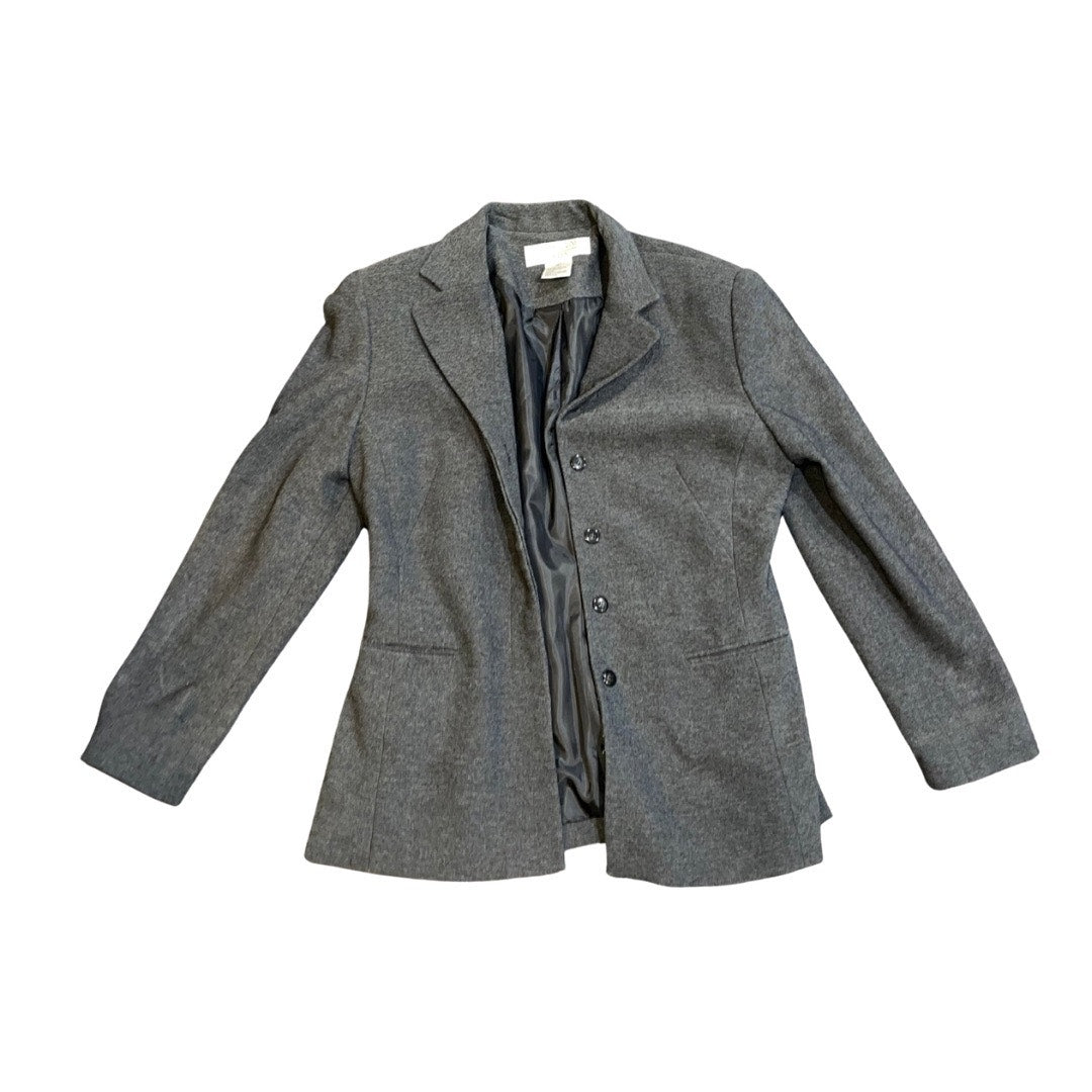 Larry Levine Gray Suit Jacket Blazer Women Size 8 Career Office Professional