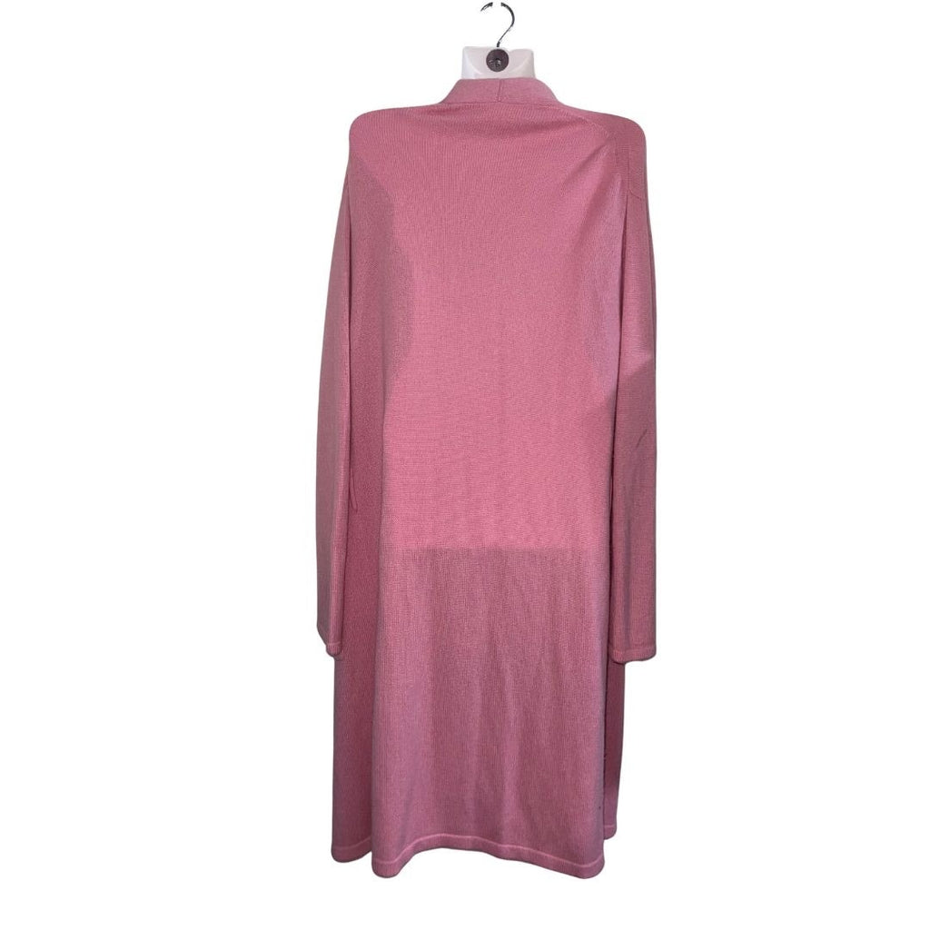 Guest In Residence Knitters Cashmere Open Front Long Pink Cardigan Size Small