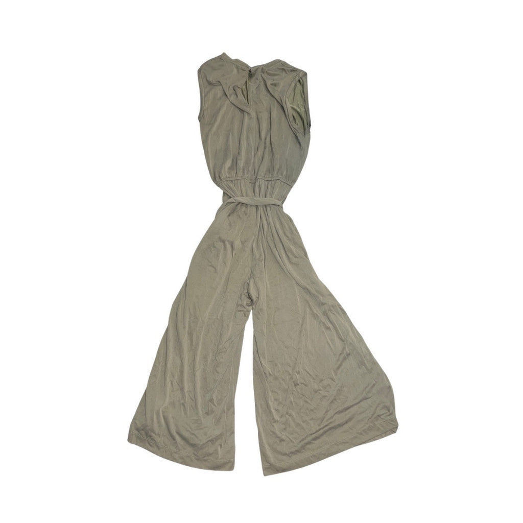 Charlie Paige Sleeveless Olive Belted Jumpsuit Jumper Medium Cropped Wide Leg