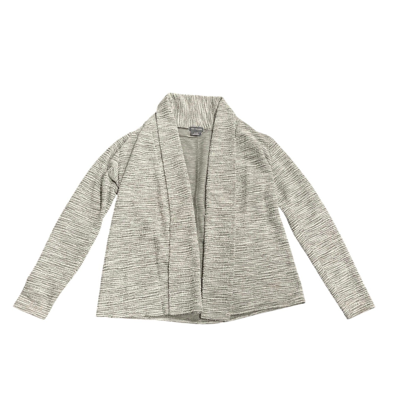 Van Heusen Open Front Textured Knit Cardigan Jacket SZ Small Career Casual Chic