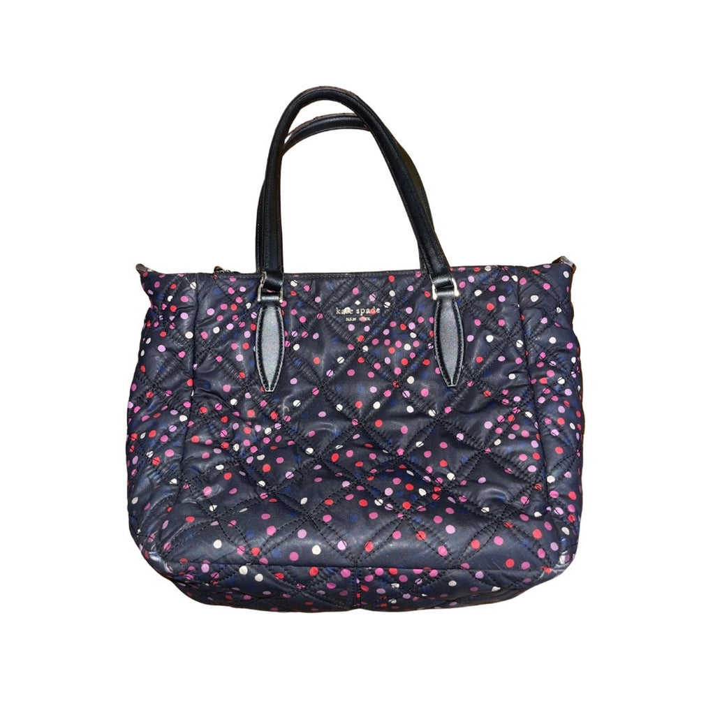 Kate Spade New York Jae Quilted Festive Confetti Polka Dot Satchel Nylon Handbag