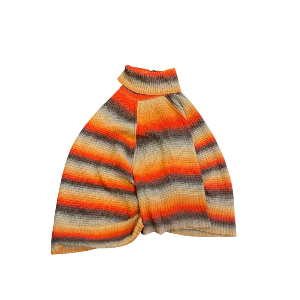 Democracy Multicolor Striped Knit Poncho Sweater SZ L/XL Boho Cabincore Artsy